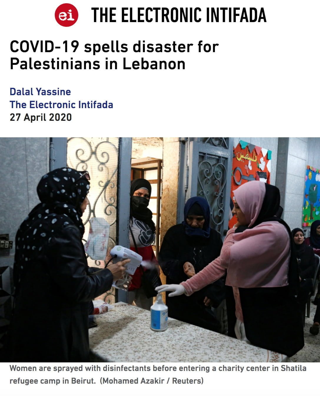 COVID-19 spells disaster for Palestinians in Lebanon